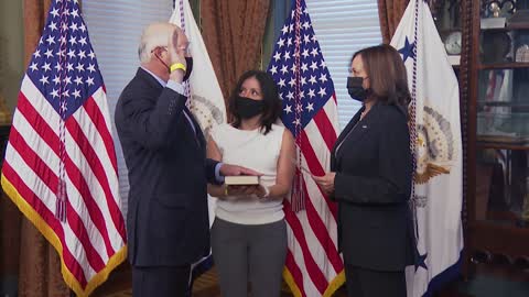 Vice President Harris Ceremonially Swears In Ken Salazar as Ambassador to Mexico