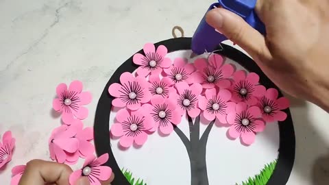 Paper Tree wall hanging craft | Paper craft for home decoration | Diy paper flower wall decoration