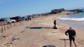 Windsurfers southern sea