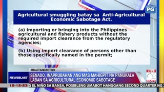 Senado, inaprubahan ang mas mahigpit na panukala laban sa agricultural economic sabotage