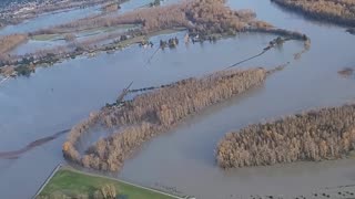 Skagit river flooding paramotor view