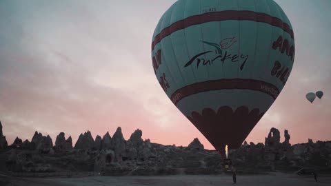 Torch Blowing Hot Air In A Giant Balloon To Control Its Landing