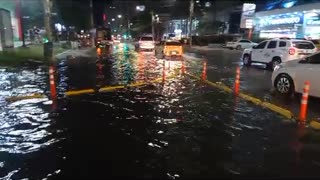 Calles de Bocagrande inundadas por marea alta