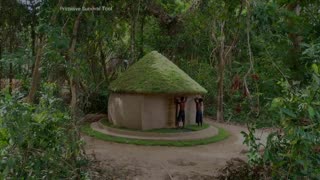 Build The Most Amazing Hobbit House Using Mud as Wall And Grass Roof