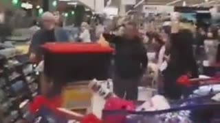 Chanting French Protestors Enter Store Requiring Vaccine Passports