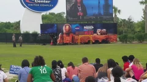 Videographer gets a little distracted during the Rocket Launch