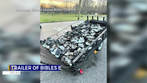 Trailer of Bibles burned on Easter Sunday in Wilson County, Tennessee