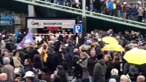 Massive "forbidden" protest in Amsterdam today against medical tyranny.