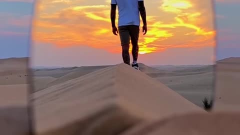 MIRROR & DESERT ! @VisitAbuDhabiChannel 🪞🏜 RATE from 1-10 👇🏼 #desert #photoshoot #shorts