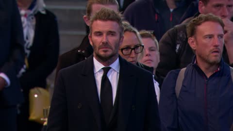 Emotional David Beckham Bows Head to the Queen)