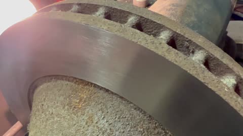 Turning the rotors for the rat rod 52