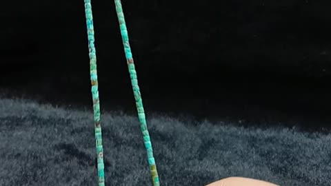 Irregular Natural turquoise necklace with blue stone pendant necklace full strand 16inch 06