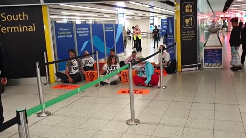 Just Stop Oil Activists Block Gatwick Departure Gates, Disrupting Holiday Travelers