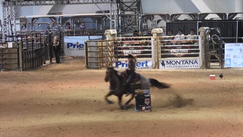 JWF barrel racing finals (age 12 to 17) group 1, in Las Vegas on December 11, 2021.