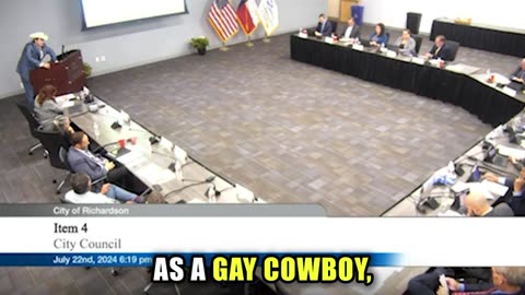 "GAY COWBOYS FOR KAMALA" at City Council!