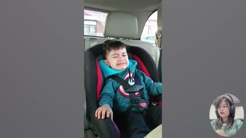 Funny Baby Screaming with Toy Car - Cute Baby Falls Asleep