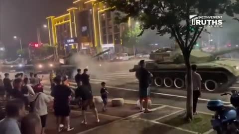 Tanks Protecting Banks in Rizhao Shandong Province, China