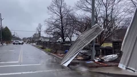 Tornado damage in Hopkinsville KY Jan 1, 2022