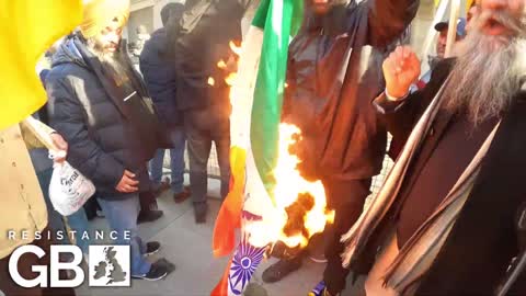 Panjabi Protesters Set Indian Flag On Fire: "With This, We Burn The Caste System"