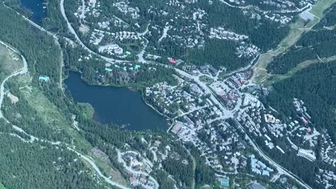 Helicopter view of Whistler Village, BC CANADA