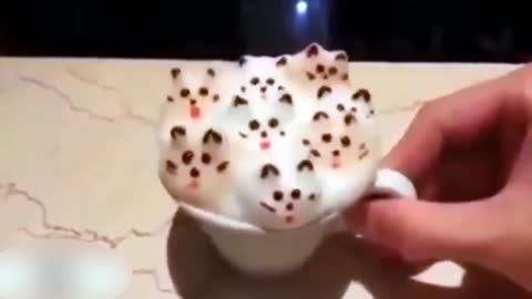 Amazing latte in the form of cats. Would you like to try?