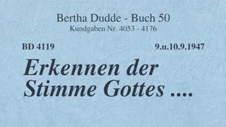 BD 4119 - ERKENNEN DER STIMME GOTTES ....