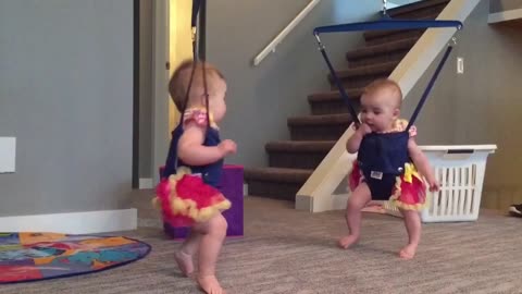 Twin babies Irish dancing
