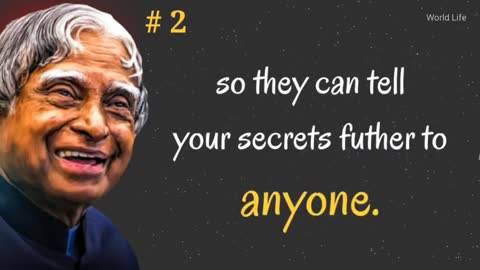 Dr APJ Abdul Kalam Sir Quotes || Never Share Your Secret || English Question World Life