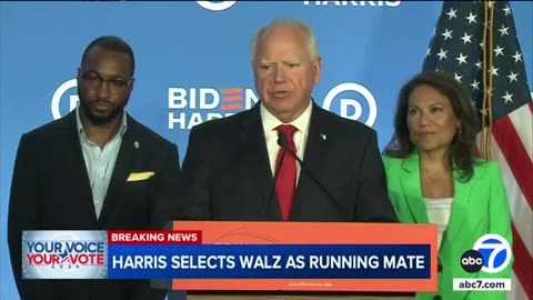 Kamala Harris poised to pick Minnesota Gov. Tim Walz as VP running mate | ABC7 News