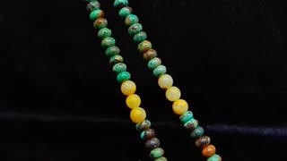Natural turquoise bumble bee beaded necklace full strand 16inch 20240223-02-08