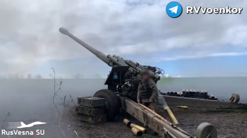 Ukraine War - Salvo of 152-mm howitzers