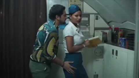 Hot Romance Air Hostess in Plane