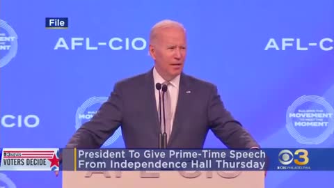 President Biden to give prime-time speech Thursday in Philadelphia
