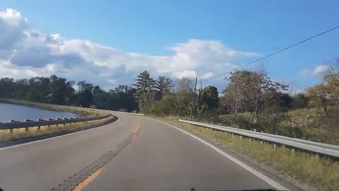 Driving on Route 250 by Tappan Lake Ohio