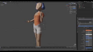 Let's model and render a 3D girl character with Blender! Eleventh step.