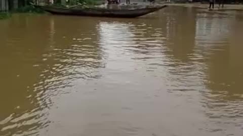 See How River Water overloaded and flooded the nearby areas