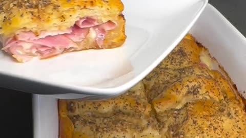 Crescent dough ham and cheese sliders!