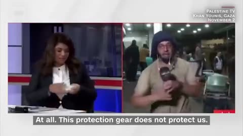 Reporter takes off his protective gear on air after learning his colleague has been killed