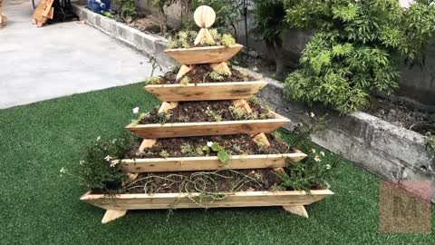 Amazing Idea Fom Wooden pallets for your garden || Beautiful And Easy DIY Flower Pots Multistage