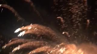 Guy lights firework then drops it on floor and runs explodes on floor