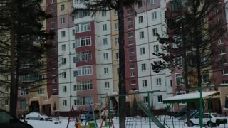 Panorama of the city of Neryungri in Yakutia in the winter and I decided to take a walk.