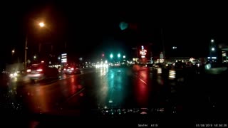 nearly hit by truck turning left