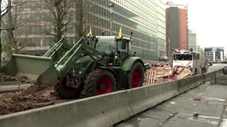 Belgian farmers block EU district as ministers meet