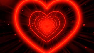 497. Heart Tunnel❤️Red Heart Background Neon HeartHeart