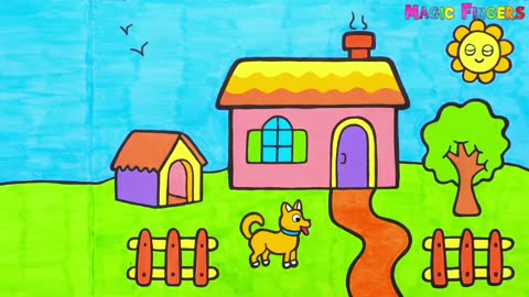 Hello! princess. Today I drew and painted a house and garden