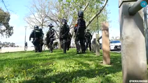 Melbourne Protest at the Royal Botanical Garden Oct 2 2021