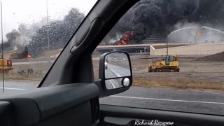 Tanker Truck Crash Causes Huge Fire