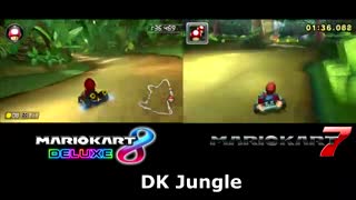 DK Jungle Mario Kart 7 and 8 Deluxe Comparison