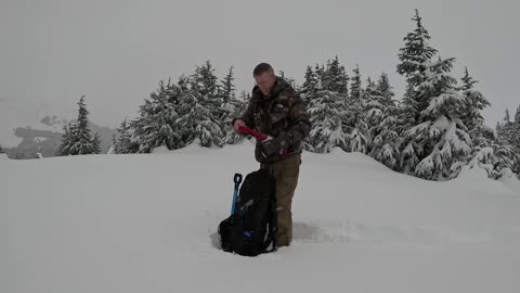 Dugout Shelter Under 10ft (3m) of Snow - Solo Camping in Survival Shelter During Snow Storm