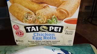 Eating Tai Pei Chicken Egg Rolls, Dbn, MI, 3/20/24